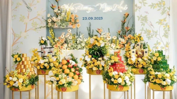 Tráp ăn hỏi gồm những gì? Thứ tự bê tráp lễ trong ngày ăn hỏi chuẩn truyền thống