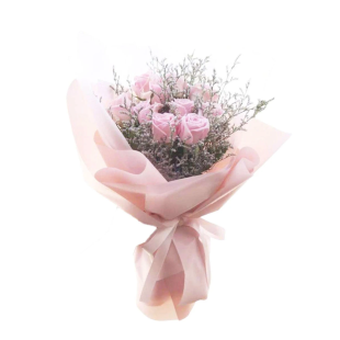 Bó hoa hồng hồng nhạt - Biểu tượng của sự dịu dàng và tình yêu ngọt ngào