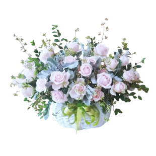 Lẵng hoa hồng pastel sang trọng - Món quà thanh lịch cho mọi dịp