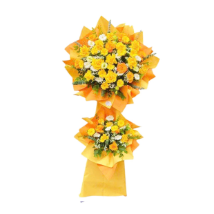 Kệ hoa chúc mừng tông vàng cam - Rực rỡ niềm vui và thành công