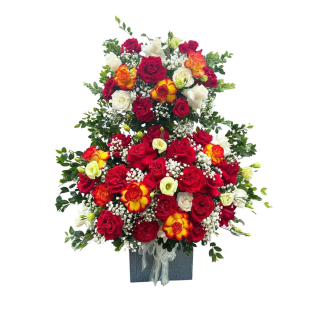 Lẵng hoa 2 tầng để bàn - Vẻ đẹp thanh lịch cho mọi không gian