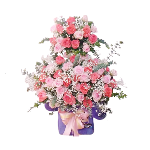 Lẵng hoa 2 tầng để bàn - Tỏa sắc trong mọi dịp quan trọng